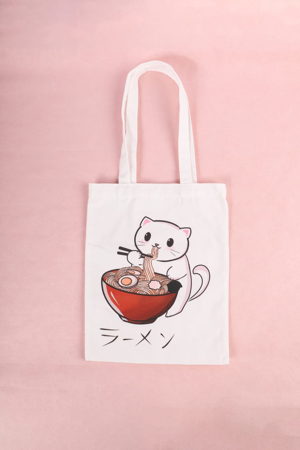 Sacosa textila / tote bag - pisică ramen