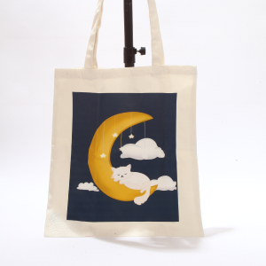 Sacosa textila / tote bag - pisică Lună